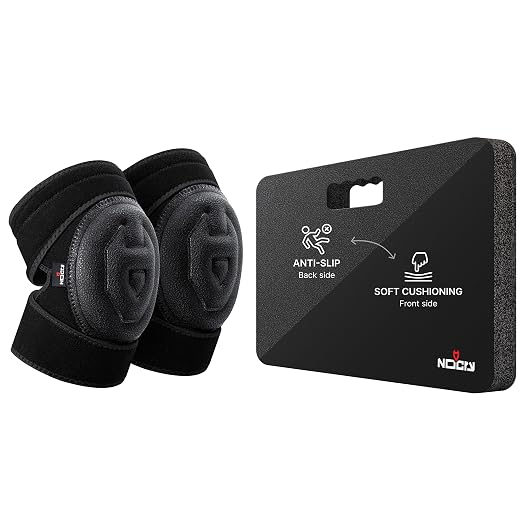 NoCry Supportive Knee Pads with Gel Padding and No-Slip Straps; Waterproof Anti-Slip PVC Cap & Garden Kneeling Pad — Anti-Slip Coating, Ultra Soft High Density Foam Cushion, Water & Dirt Resistant