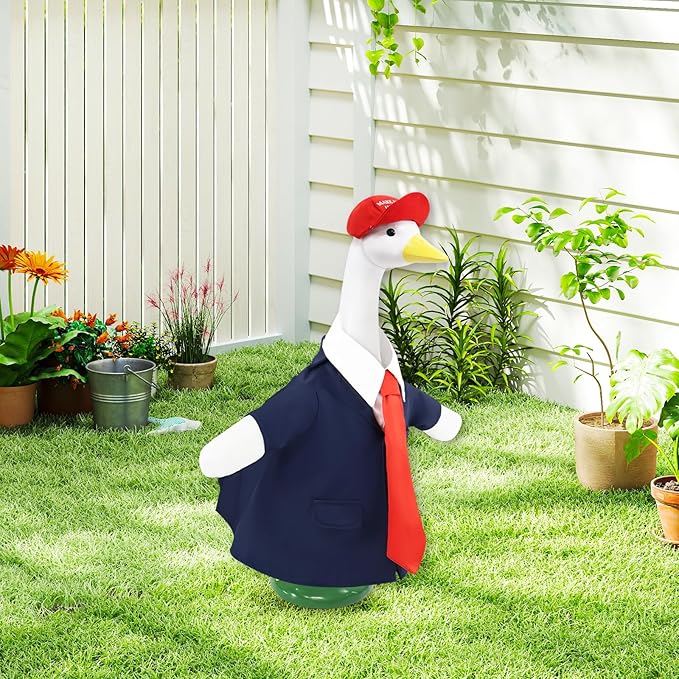 3 Pcs Porch Goose Outfits, for 23-28 Inch Porch Goose,Patriotic Costume for Plastic/Cement Statue for Outdoor Courtyard Garden Terrace Art Decoration (23-28IN, 23-28IN)