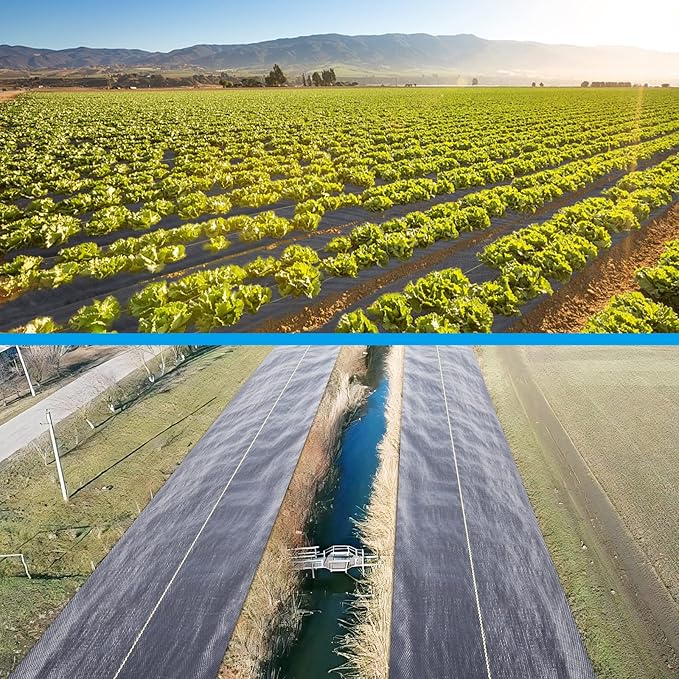 3.5oz Weed Barrier Fabric, Custom Size 5ft x 55ft Heavy-Duty Woven Landscape Fabric with Staples for Garden Weed Control & High Permeability