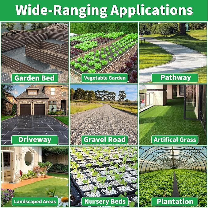 3ft x 250ft Weed Barrier Landscape Fabric Heavy Duty,3.2 OZ Premium Garden Weed Blocker Fabric for Weed Control, Plastic Ground Cover with Woven Weed Cloth,Durable Landscaping Fabric