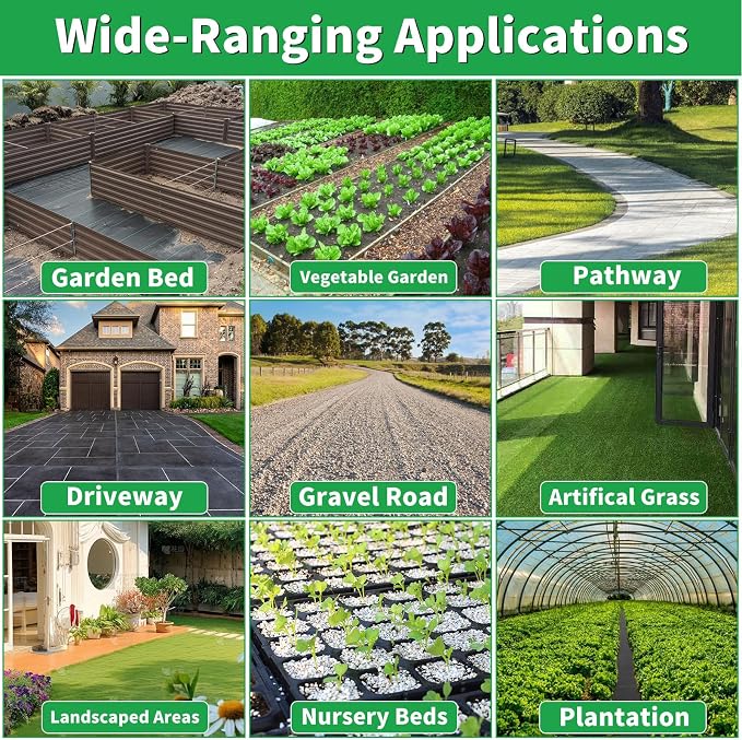 3ftx300ft Garden Landscape Fabric Weed Barrier Fabric Heavy Duty,Weed Blocker Fabric, Geotextile Fabric Under Gravel,Garden Tarp to Prevent Weeds, Landscaping Fabric, Driveway Fabric