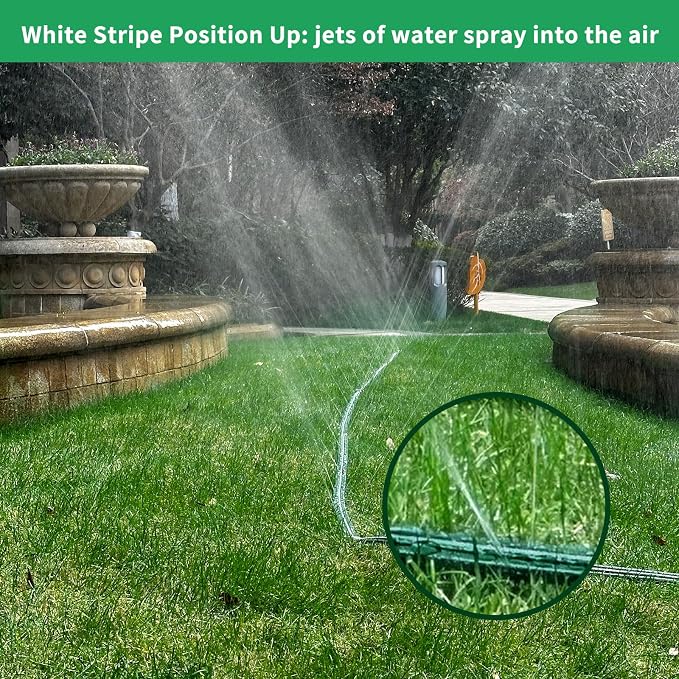 Watoo 2026 Sprinkler Hose & Soaker Hose for Yard - 75 FT Reinforced Flat Garden Hose with Holes, Heavy Duty No-Kink Lawn Irrigation Hose (Includes Stakes, High Pressure Spray)