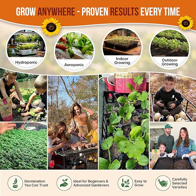 Organo Republic 25 Summer Vegetable Garden Seed Variety Pack - 6,510+ Non-GMO Heirloom Veggie & Greens Seeds for Outdoors & Indoor Home Garden, Including Collards, Pepper, Okra, Onion, Bean, Cucumber