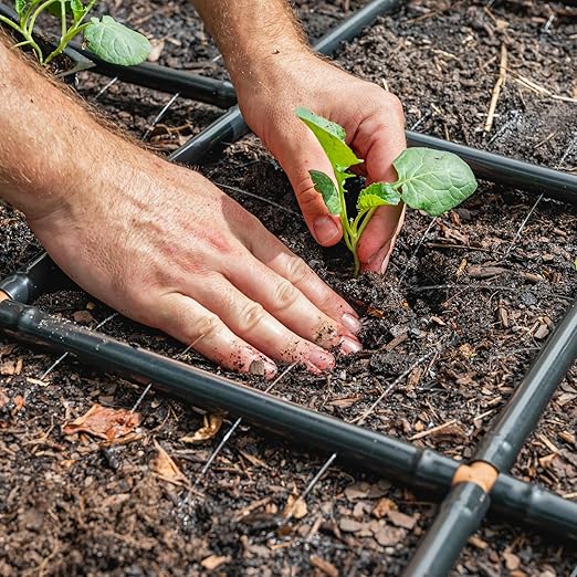 Garden Grid Watering System - 2x6 Cornerless | Raised Garden Bed Drip Irrigation System, But Better | Pre-Assembled, Waters Every Plant | Ideal for Beds w/Corner Posts or Curved Ends | 22.5"x66"