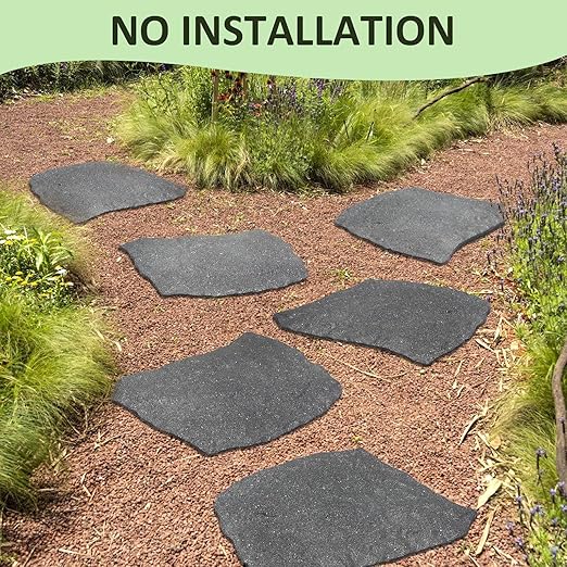 Sekcen 3 Pack Rubber Stepping Stones Outdoor Garden Rubber Pavers Pathway Walkway Paving Stones