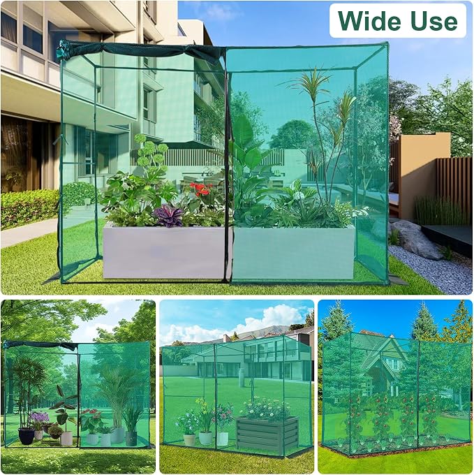 Crop Cage Plant Protection Tent 6.5 x 10 x 6.5 Feet, Easy to Install Protection Garden Cages, Crop Cages with Storage Bag Suitable for Garden Patio Lawn