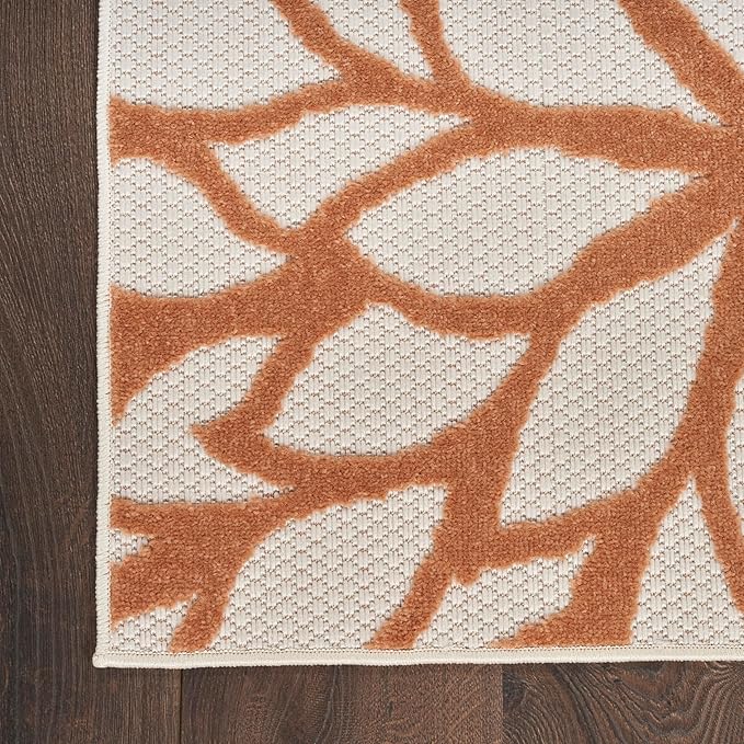 Nourison Home Aloha Indoor-Outdoor Ivory Multicolor 9' x 12' Area Rug, Easy Cleaning, Non Shedding, Bed Room, Living Room, Dining Room, Backyard, Deck, Patio (9x12)