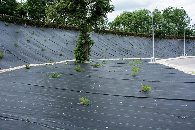 4FT x 100FT Premium PP Woven Weed Barrier, Landscape Fabric,3.2 OZ Gardening Weed Control Mat, Included (20 Set U-Staples & Plastic Peds Free)