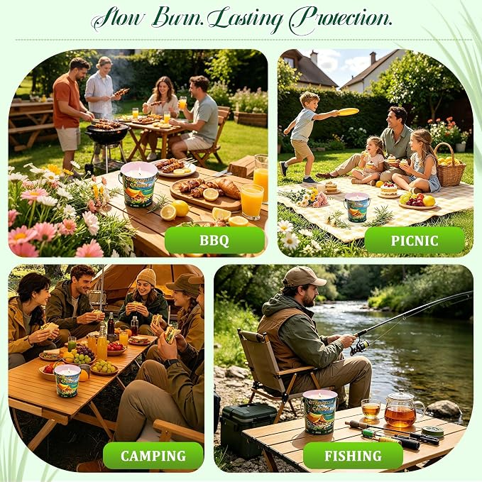 Large Soy Citronella Candles Outdoor, 21.2oz 120H Citronella Candles, Non Toxic Outdoor Candle for Patio & Camping, Natural Lemongrass Summer Candle Outside Gifts for Home Scented