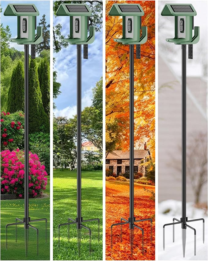 Bird Feeder Pole – 75 Inch Height Bird House Pole with 1-Inch Dia Heavy Duty for Birdfeeders, Feeding Stand with Mount Kit for Outdoor, Slip-Fit Connection, Black