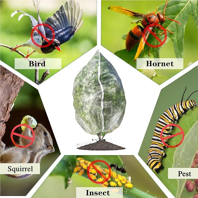 1 Pack 14×18Ft Extra Large Drawstring & Zipper Fruit Tree Netting Cover - Reusable Bird Netting for Blueberry Bushes, Anti-Cicada/Deer/Squirrel Large Plant Protection Net