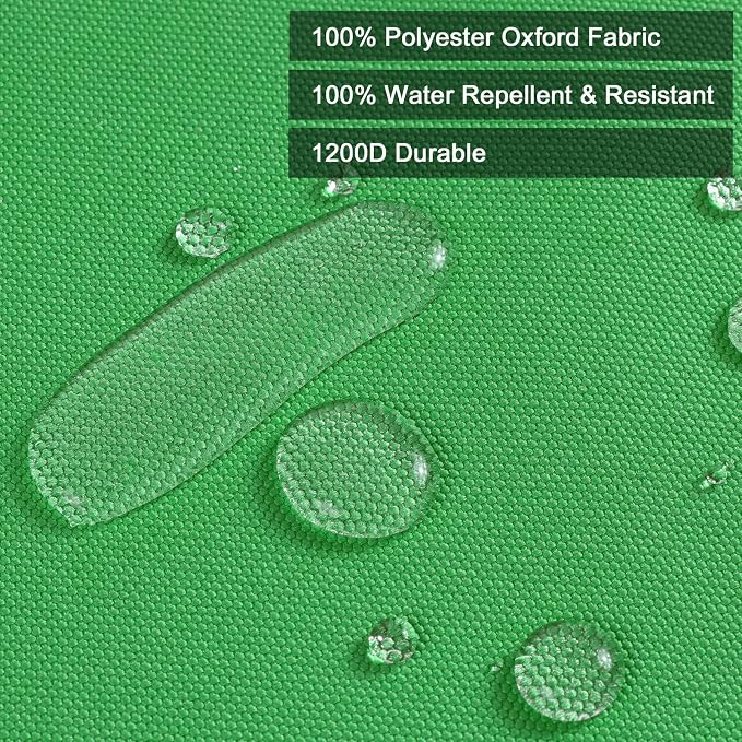 Thickened Waterproof Canvas Fabric by The Yard, 1200D 58" W Outdoor Upholstery Material Heavy Duty Fabric Water Resistant Sewing Material for Chair Patio Cushion Purse Bag, 6 Yard Green