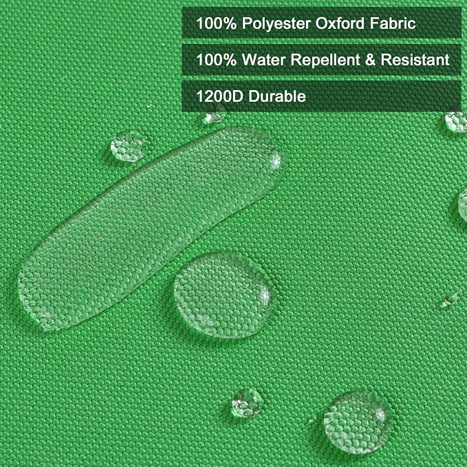 Thickened Waterproof Canvas Fabric by The Yard, 1200D 58" W Outdoor Upholstery Material Heavy Duty Fabric Water Resistant Sewing Material for Chair Patio Cushion Purse Bag, 1 Yard Green