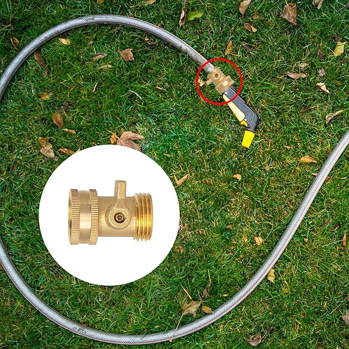 Xiny Tool Brass Garden Hose Shut Off Valve, 2 Pack Heavy Duty 3/4 Inch Solid Brass Garden Hose Shut Off Valve with 10 Extra Rubber Washers