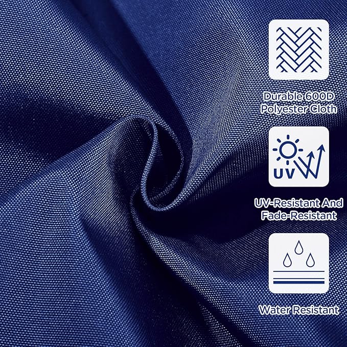 3 Pcs Outdoor Cushion Covers Patio Cushion Replacement Covers 2 Covers 18 x 18 x 2 and 1 Cover 42 x 18 x 3 for Patio Furniture Outdoor Washable Water Resistant for Couch Garden Sofa (Dark Blue)