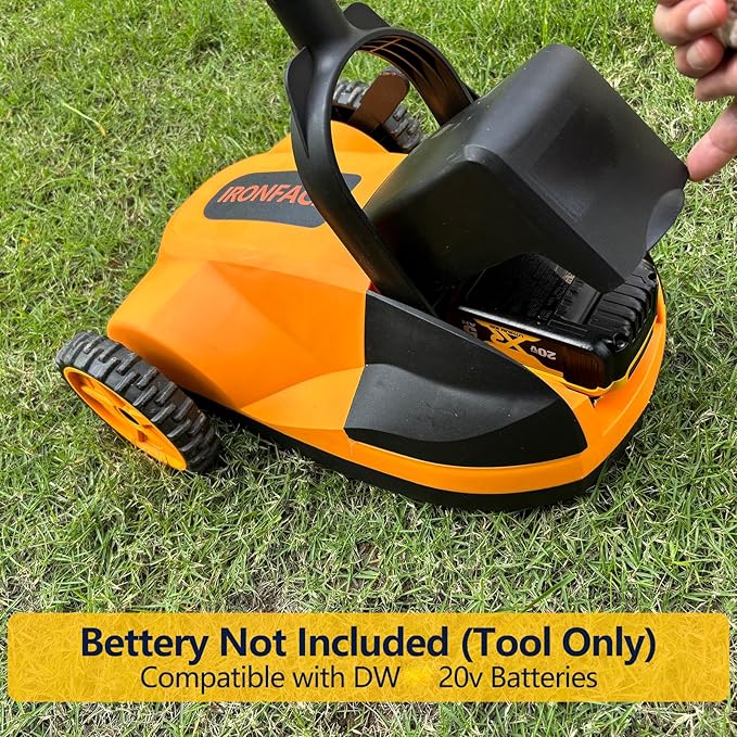 IRONFACE Cordless Walk-Behind Lawn Mower Compatible with Dewalt 20v Battery Platform(DCB205 DCB206 DCB204 DCB207...) 20V Electric Lawn Mowers for Garden, Yard and Farm, (Tool Only, No Battery)