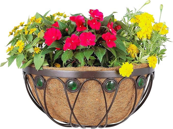 Arcadia Emerald Series Wall Manger Planter, 16-Inch