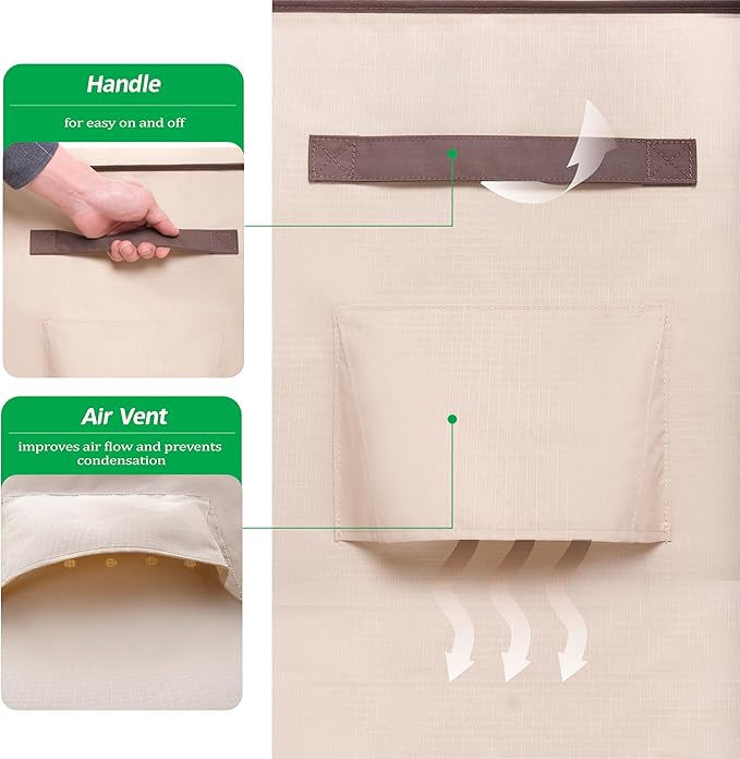 F&J Outdoors Waterproof Anti-UV Heavy Duty 3 Seater Cushion Couch Patio Sofa Cover, 82" W x 39" D x 36" H
