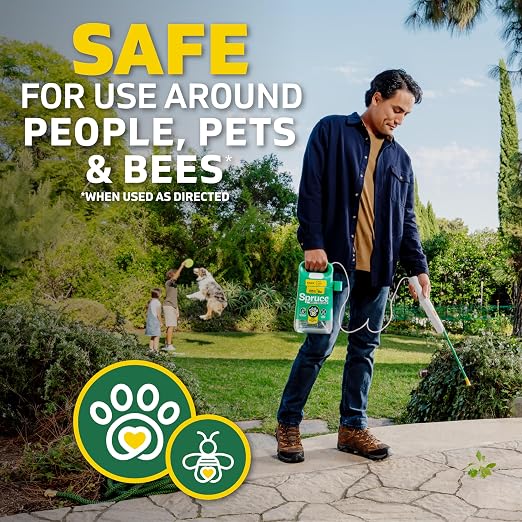 Spruce Weed Killer Refill - Versatile Weed & Grass Killer₃ for Flower Beds, Driveways & Mulch Beds - No Pour, No Mix, No Mess Refill - Kills Dandelions, Crabgrass & More (64 Oz)