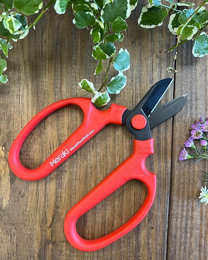 Garden Pruning Shears Scissors With Carbon Steel Blades 6.7 In, Amaryllis - Red