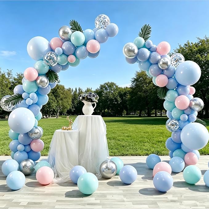 Balloon Arch Kit,Adjustable 8.2FT & 6FT Half Balloon Arch Stand with Base for Birthday Wedding Baby Shower Graduation Party Decorations(Black)