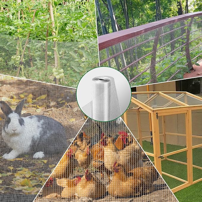 Hardware Cloth 1/2 Inch 48 x 100 ft 19 Hot - Dipped Galvanized After Welding. Ideal for Chicken, Rabbit, Snake Cages and Fencing