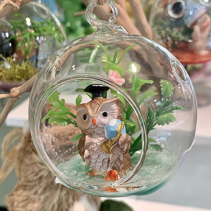 WGV Hanging Terrarium Globe, Width 3", Height 4", DIY Air Succulent Planter, Clear Glass Vase Orb with Flat Bottom, Candle Holder for Windowsill Outdoor Garden Decor, 12 Pieces Bulk