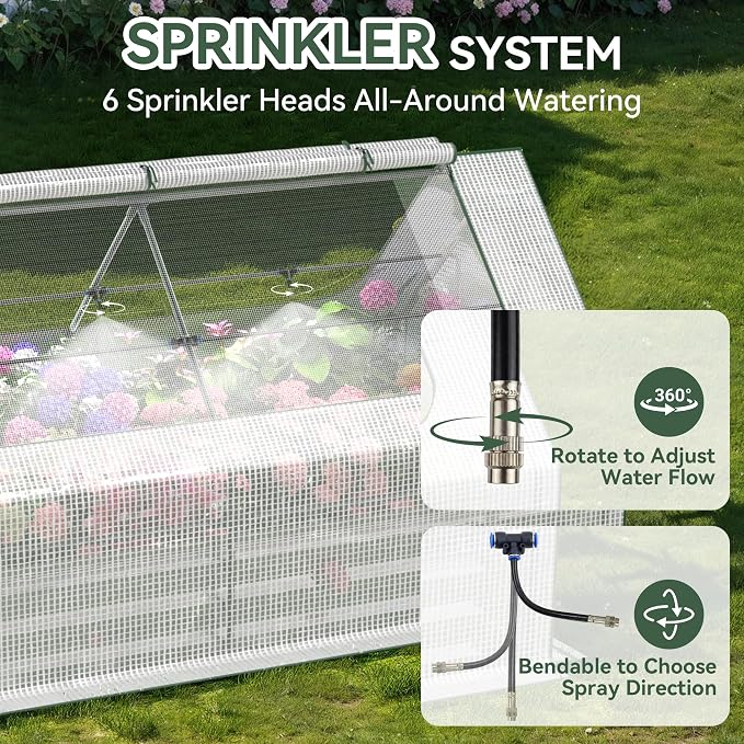 Lineware Raised Garden Bed with Self-Watering System, 6x3x1 ft Elevated Planter Boxes Outdoor with PE Cover, Galvanized Raised Beds for Gardening,Vegetables,Flowers, Backyard, Patio