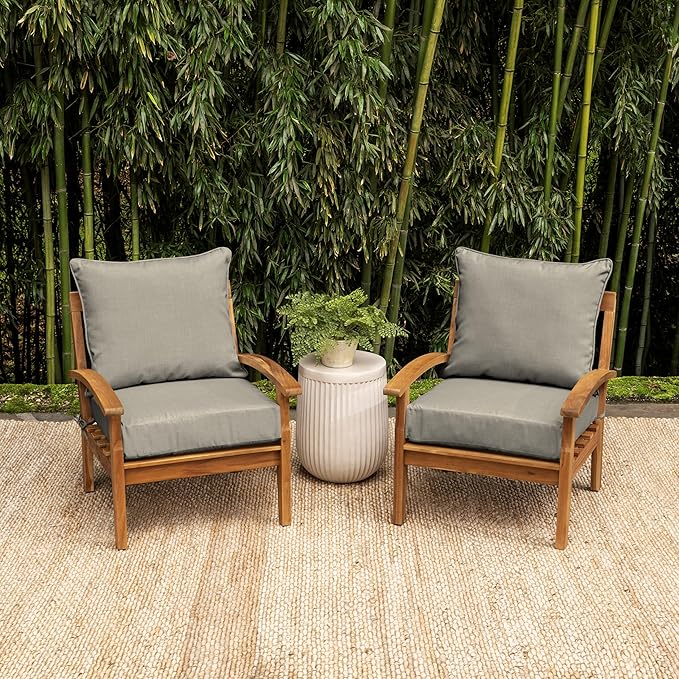 Arden earthFIBER Outdoor Deep Seat Cushion Set (4-Pack), 24 in x 24 in, Weather-Proof, Rain-Proof, Fade Resistant Patio Cushion for Chair, Sofa, and Couch Sandbar Taupe Texture