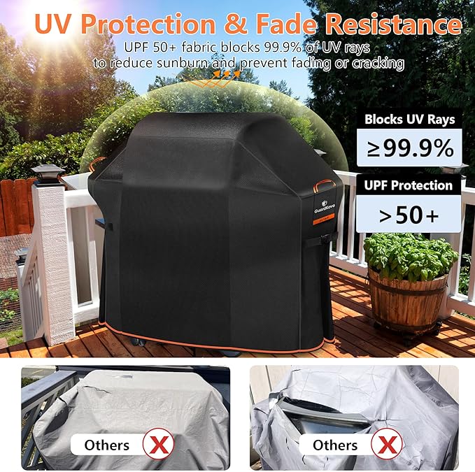 [Upgraded 1000D Heavy Duty Fabric] 48" Grill Cover for Weber Spirit and Spirit II 200 Series Outdoor Gas Grills, Super Waterproof BBQ Cover, Tear &Fade Resistant 7138 Grill Cover for Weber with Buckle