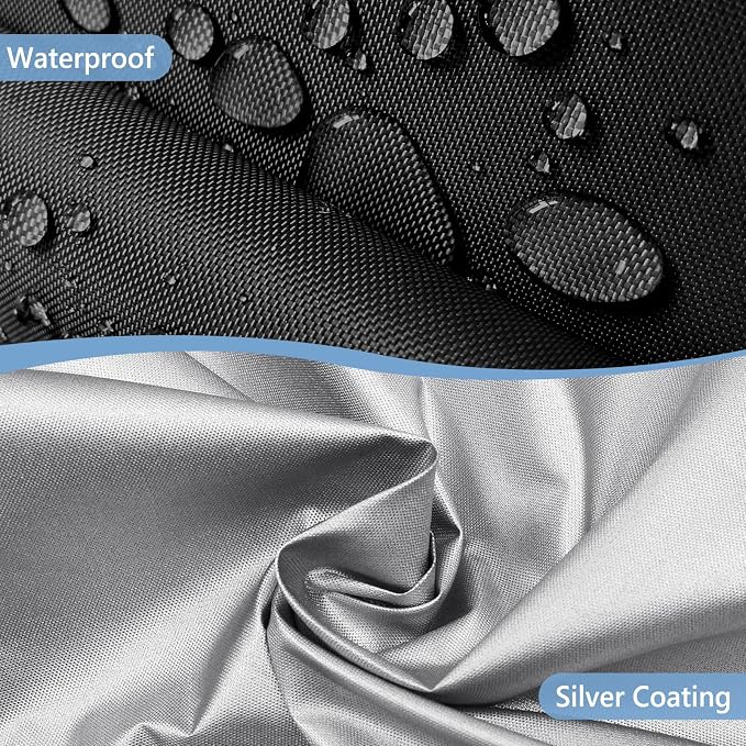 AKEfit Patio Furniture Covers,500D Heavy Duty Waterproof for Outdoor Square and Retangle Patio Table and Chair Covers, Black -118"L x 118"W x 32"H