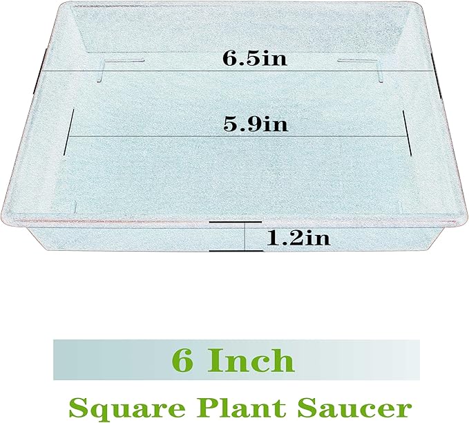 NIMYAU Square Plant Saucer 6 Inch 5 Pack6 8 12 14 16 18 20 Heavy Duty Plastic Plant Saucers for Indoors Outdoors, Plant Trays for Pots, Flower Pot No Holes Plant Drip Trays