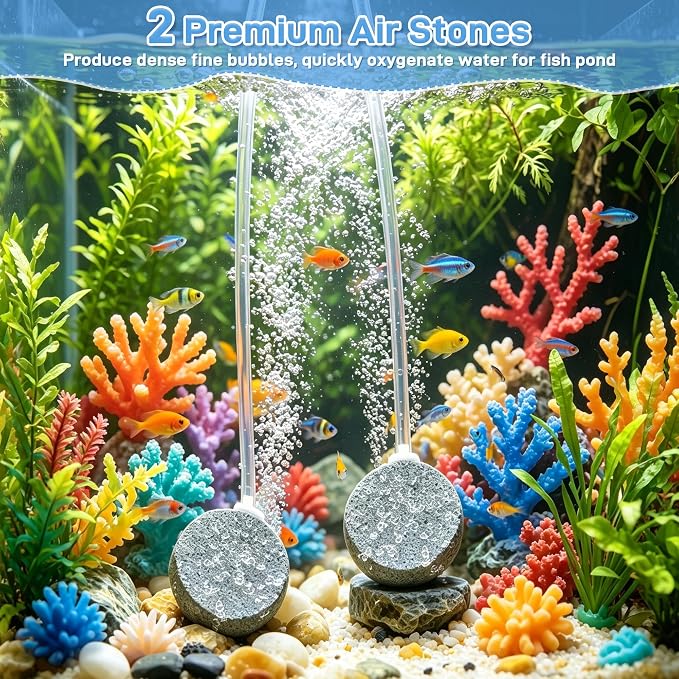 Yeomi Solar Aerator for Pond, 2W All-in-One Solar Air Pump, 2 Modes (16H/32H), Outdoor Solar Pond Aerator for Small Pond, Fish Pond, Fish Tank, Outdoor Fishing