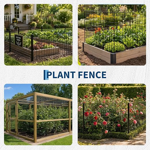 PVC Coated Welded Wire Fence,36 Inch x 50 Foot,16GA,Black Vinyl Coated Metal Wire Mesh Fencing Roll for Garden Border, Yard Vegetable Plant Protection and Poultry Netting