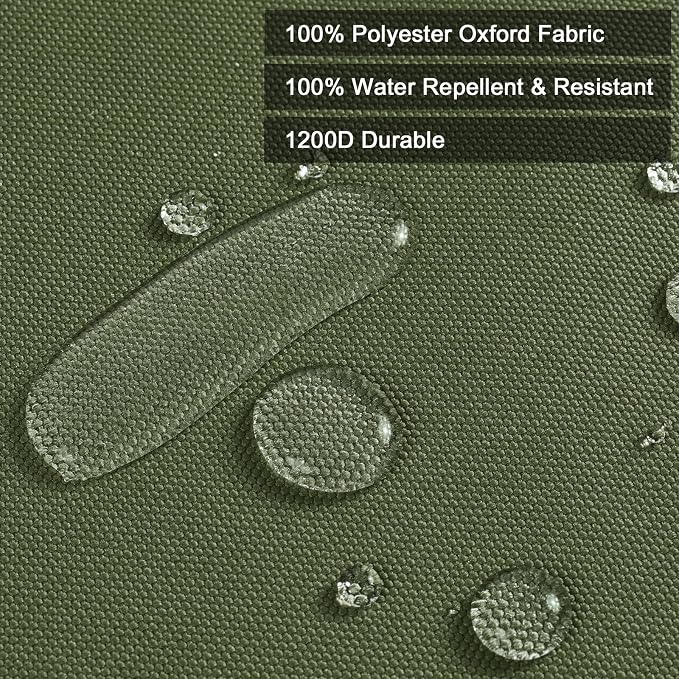 Thickened Waterproof Canvas Fabric by The Yard, 1200D 58" W Outdoor Upholstery Material Heavy Duty Fabric Water Resistant Sewing Material for Chair Patio Cushion Purse Bag, 3 Yard Army Green