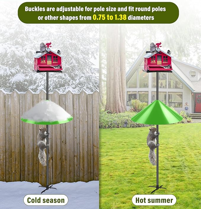 19 Extra Large Squirrel Baffle, Squirrel Proof Bird Feeders,Rodents Cage Accessories of Bird Houses, Squirrels Buster Bird Feeders(GrassGreen)