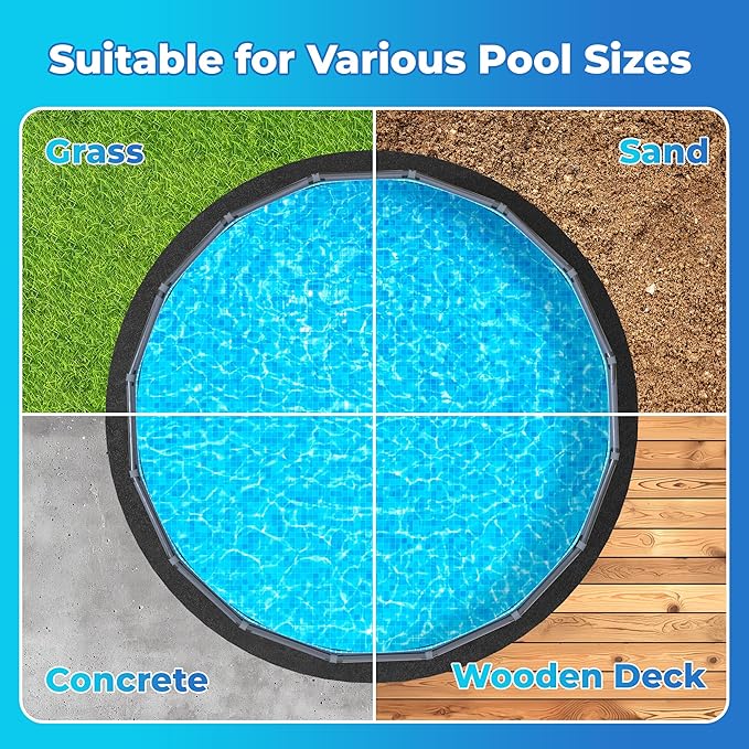 AquaJoyer 10' Round Thicker Heavy Duty Pool Liner Pad for Above Ground Pool, Pool Padding Underlayment for Pool Bottom, Protects Pool Prevents Punctures Weed Barrier Comfortable underfoot