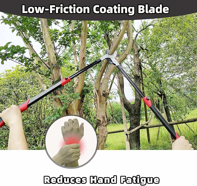 YRTSH 3-Piece Garden Tool Set, Loppers, Hedge Clippers, Pruning Shears with Telescopic Aluminum Handle, Effortless Heavy-Duty Branch Cutter, Garden Shears Gardening Tools for Branches,Shrubs & Hedges