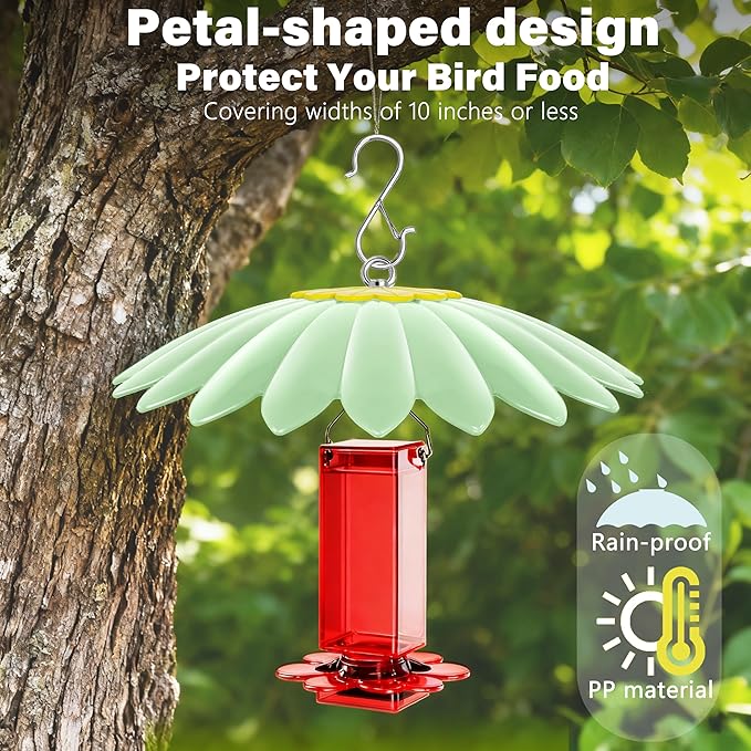 13.5 inch Rain Guard for Bird Feeder,Hummingbird Feeder Shade Dome Cover,Umbrella Cover for Bird House for Outdoor,Squirrel Guard(Light Green)