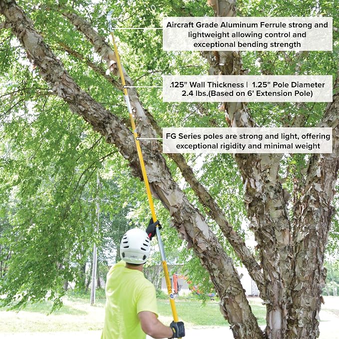 Jameson FG-6-2PK FG-Series 6-Foot Fiberglass Extension Pole for Pole Saw or Pruner Head 2-Pack