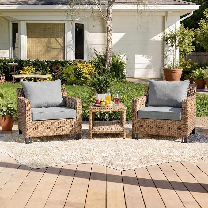 Art Leon Waterproof Outdoor Seat Cushion 24"x 24" 30D High Density Foam Patio Chair Cushions with Non-Slip Backing Patio Cushions for Patio Furniture Porch Swing Garden Bench Camping Stadium Grey