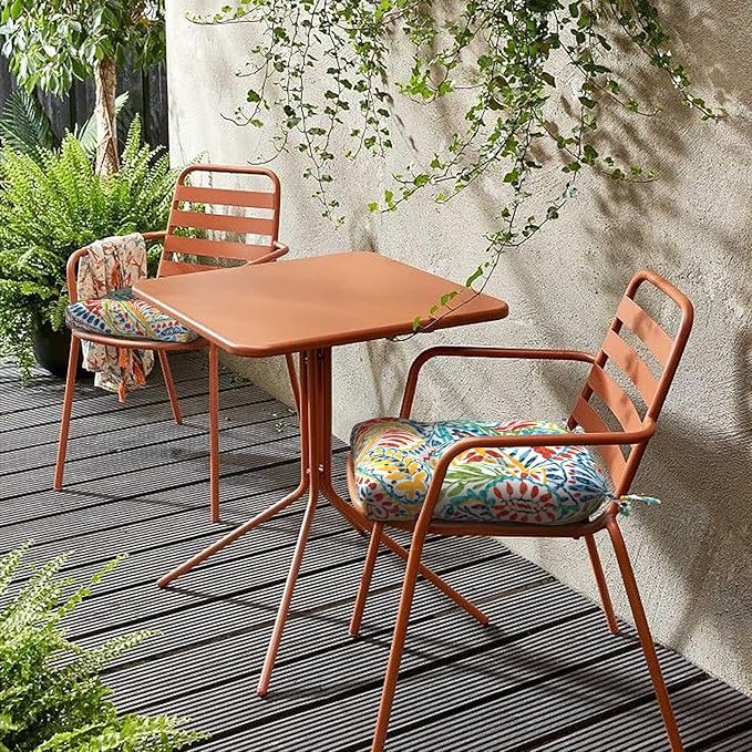 LVTXIII Outdoor/Indoor Tufted Seat Cushion, Decorative Wicker Chair Pads All Weather Seat Cushion Sets for Patio Garden Home Office Furniture, 19”x19”x4”, Round Back, Pack of 2, Paisley Multi