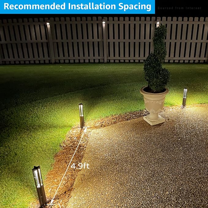 LEONLITE 12-Pack 3W LED Low Voltage Path Lights Aluminum 3000K Black | Landscape Pathway Lights, Outdoor Landscape Lighting for Driveway, Garden, 12-24V AC/DC, ETL, IP65 Waterproof, Warm White