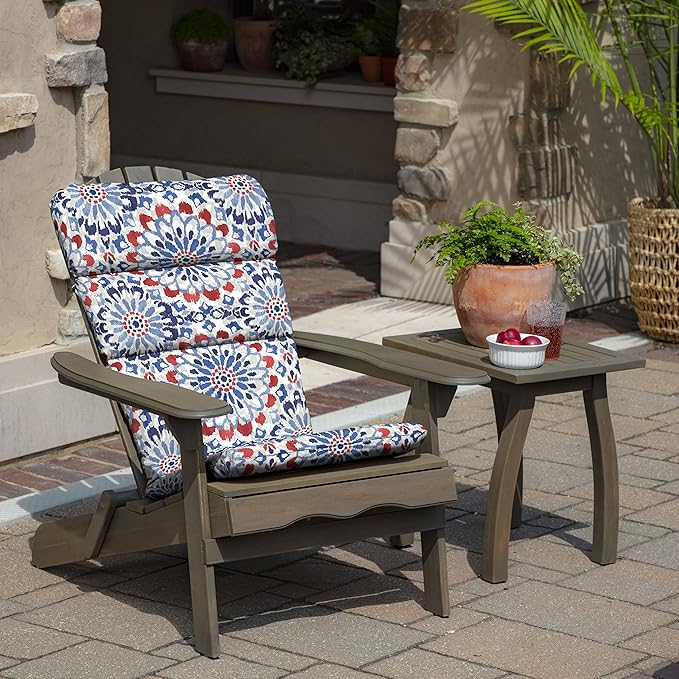 Arden Outdoor Adirondack or Rocking Chair Cushion, 20 x 17, Rain-Proof, Fade Resistant 17 x 20, Clark Blue