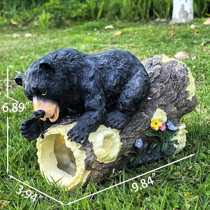 Decorative Gutter Downspout Extensions Statue,3" x 4" Downspout Extension Sculpture,Bear Decorative Rain Gutter Downspout Extension Figurine Decor Sculpture for Lawn Yard