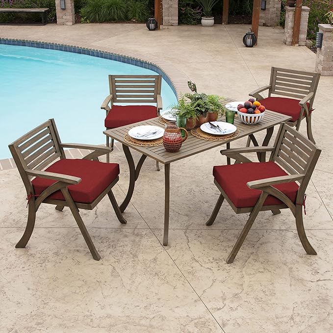 Arden Selections Outdoor Seat Cushion 19 x 19, Ruby Red Leala