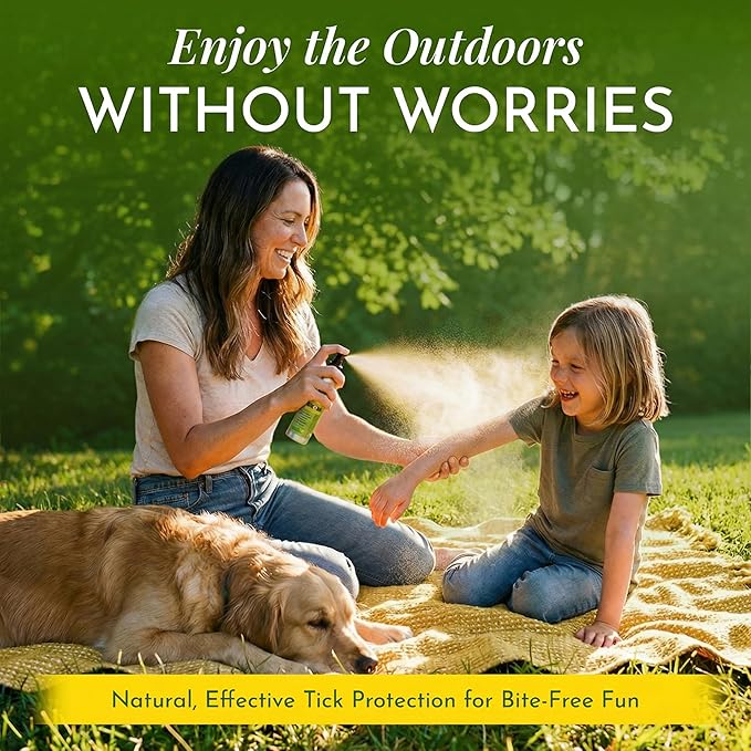 Yaya Organics Tick Ban DEET-Free Mist Spray - Made in USA - All Natural Extra Strength Tick Repellent Spray Made with Essential Oils - Safe for Kids & Dogs (4 Ounce, 2 Pack)