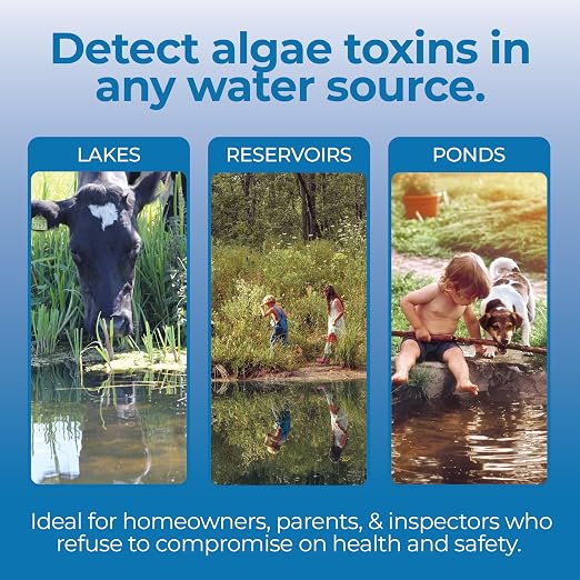 #1 Blue-Green Algae Toxin Test Kit for Ponds, Lakes & Water Safety By Detekt – 6 Tests Included – On-Site Testing 10-Minute Results – No Lab Required – Made in USA