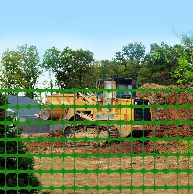 Tenax 2A250093 Guardian Warning Barrier HD 4'x100' Green Made in USA for Construction Projects and Garden Fencing, Animal Barrier, Poultry, Deer, Patio