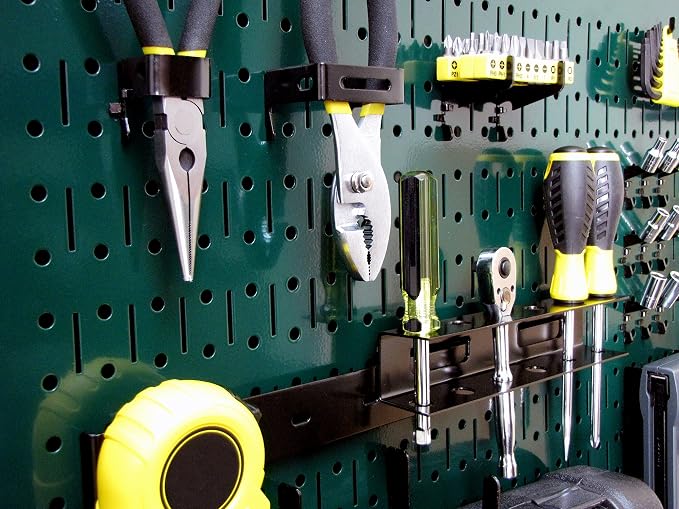 Wall Control Pegboard Value Pack - (3) Pack of Wall Control 16-Inch Tall x 32-Inch Wide Horizontal Green Metal Wallboards for Home & Garage Tool Storage Organization (Green Pegboard)